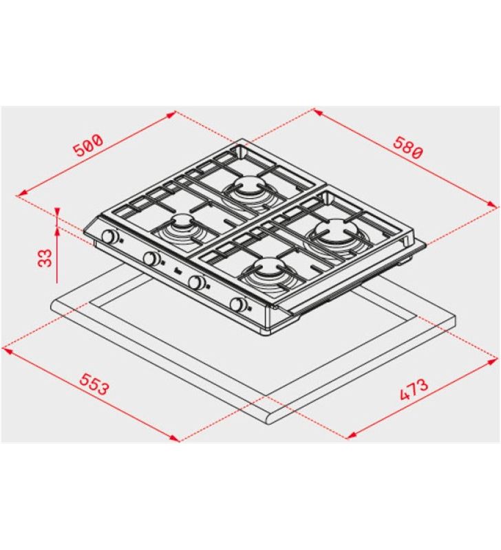 Teka 40212220 placa cocción a gas ex 60.1 3g al dr ci nat - 33345837_3746071033