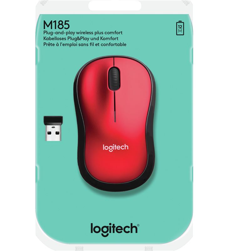 Ratàn inalµmbrico Logitech m185 rojo LOG910002237 Reproductores - 9450479_1664278999