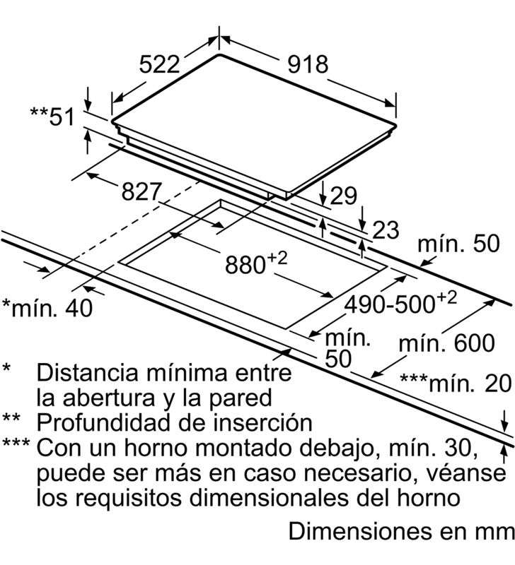 El mas barato  Balay 3EB997LU placa de inducción encastrable 90 cm 5  negra/biselada