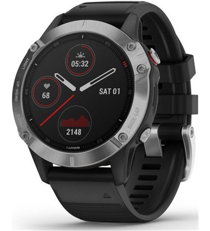 Garmin FÉNIX 6 PLATA N egro con correa negra 47mm smartwatch premium multide - +21335