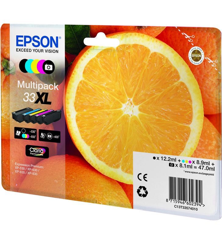 Epson C13T33574011 cartucho tinta multipack 33xl - 5 colores - 47ml - naranja - 37186965_8677372758