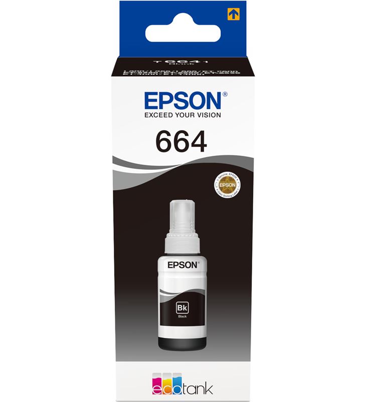 Epson C13T664140 botella tinta recargable t6641 para ecotank negro - EPSC13T664140