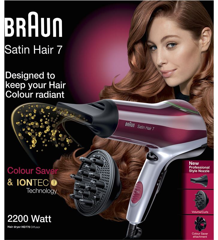 Braun -PAE-SEC HD770 secador de pelo satín hair 7 hd770 - 2200w - 6 combinaciones temperat 7 hd 770 - 22680053_5921