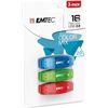 Emtec ECMMD16GC410 pack 3 pendrives 2.0 16gb colores - EMTECMMD16GC410P3CB