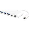 Informatica adaptador vivanco usb-c + lector de tarjetas + cargador hub blanco 34295 - 34295