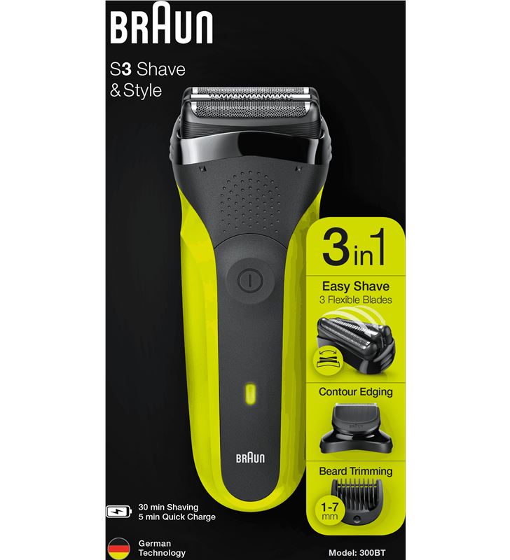 Braun 300BT afeitadora eléctrica series 3 shave & style 3 en 1 - 78273584_3706336787