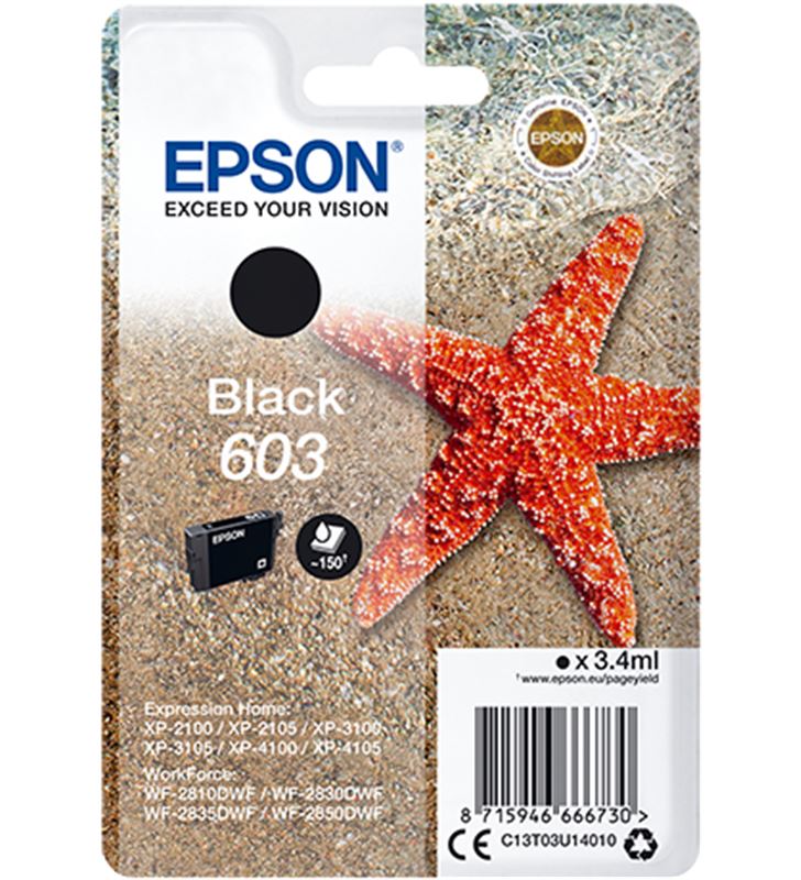 Epson C13T03U14010 cartucho tinta negro 603 - 3.4ml - estrella mar - EPS-C13T03U14010