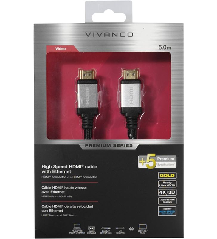 Vivanco 42203 cable premium hdmi 5m 4k Cables - 55183325_3741713509