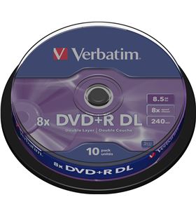 Verbatim 43666 dvd+r doble capa advanced azo 8x 8.5gb tarrina 10 unidades - VERB-DVD+R DC 8.5GB 10U