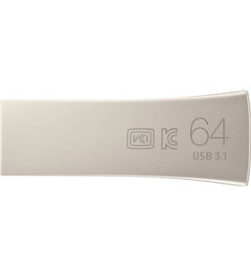 Samsung MUF-64BE3/APC pendrive bar plus champaign silver 64gb - usb 3.1 - 200mb/s lectura - 56185358_1701937572