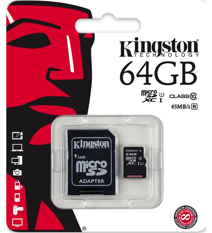 Kingston SDC10G264GB tarjeta micro sd 64gb Memorias ordenador - 29843294_0205