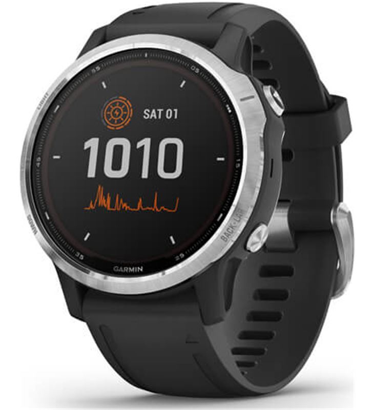 El mas barato 010-02409-00 reloj deportivo con gps fénix 6s solar plata/negro - pantalla 30.4mm