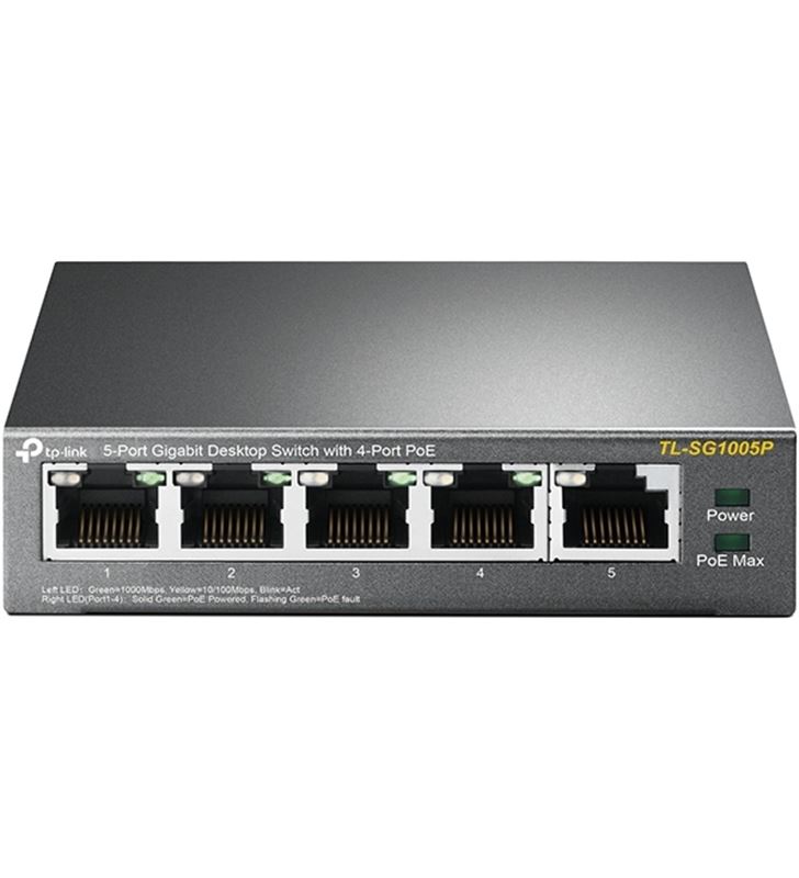 Tplink TL-SG1005P switch tp-link - 5 puertos 10/100/1000 (4 puertos poe hasta 56w) - TL-SG1005P