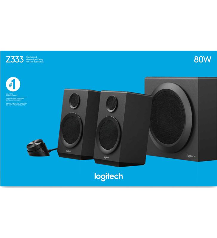 Logitech -ALT Z 333 altavoces 2.1 z333 - 40w rms (satelites 2*8w + subwoofer 24w) - e 980-001202 - 27232508_9970608394