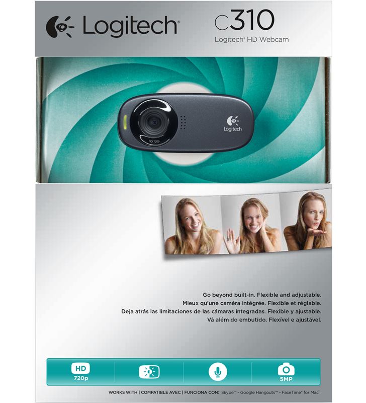 Logitech 960-001065 webcam c310 - hd 720p - fotos 5mpx - video hasta 1280x720 - micróf - 30955813_7358271778