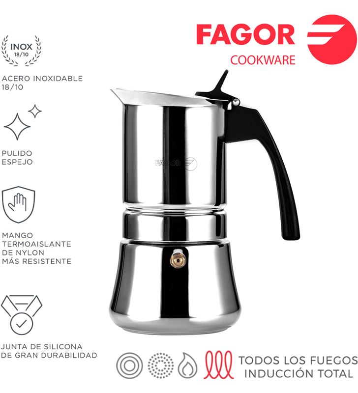 Fagor cafetera inox etnica 4t acero inoxidable 18/10 8429113800376 - 78613