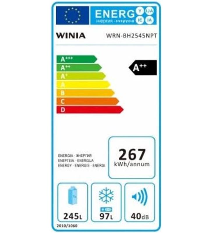 Daewoo WRNBH2545NPT frigorífico combi winia clase a++ 185x60 no frost inox - 8809721512401-1