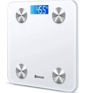 Forever BAB01002 bascula blanca fit digital para baño balanza escala inteligente peso grasa - 6952417304407-BLANCO