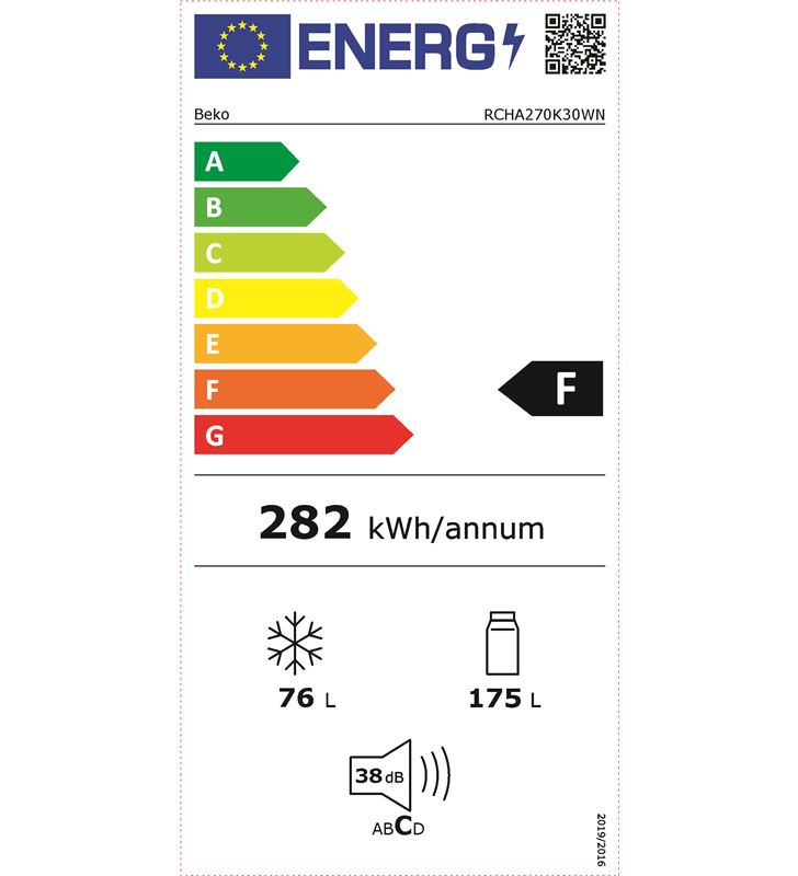 Beko RCHA270K30WN frigorifico combi estático semi no frost f mecánico blanco 170.8cm rcha270k20w - EN-US-7521220009-202012181328