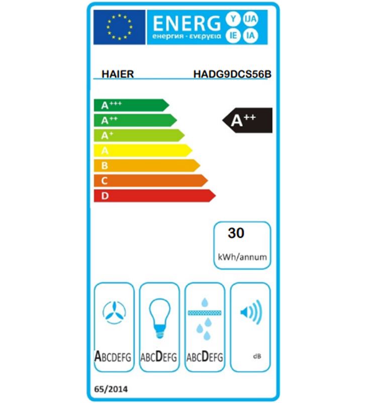 Haier HADG9DCS56B campana decorativa pared negro 789 m3/h clase a++ 90cm - 8059019017082