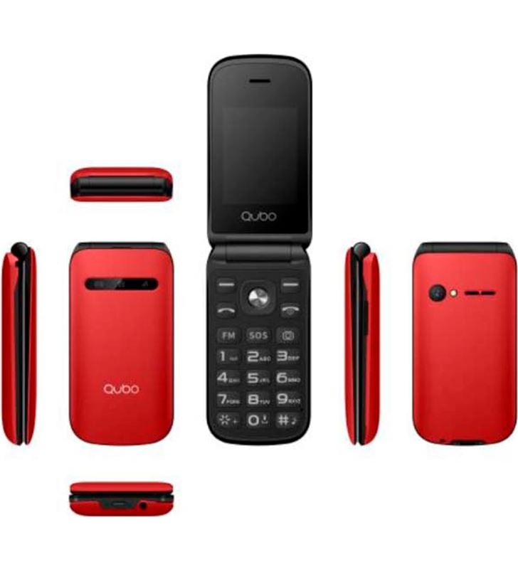 Qubo OX_209RD teléfono libre x-209 6,1 cm (2,4'') bluetooth radio fm cámara botón sos - QUBOX_209RD