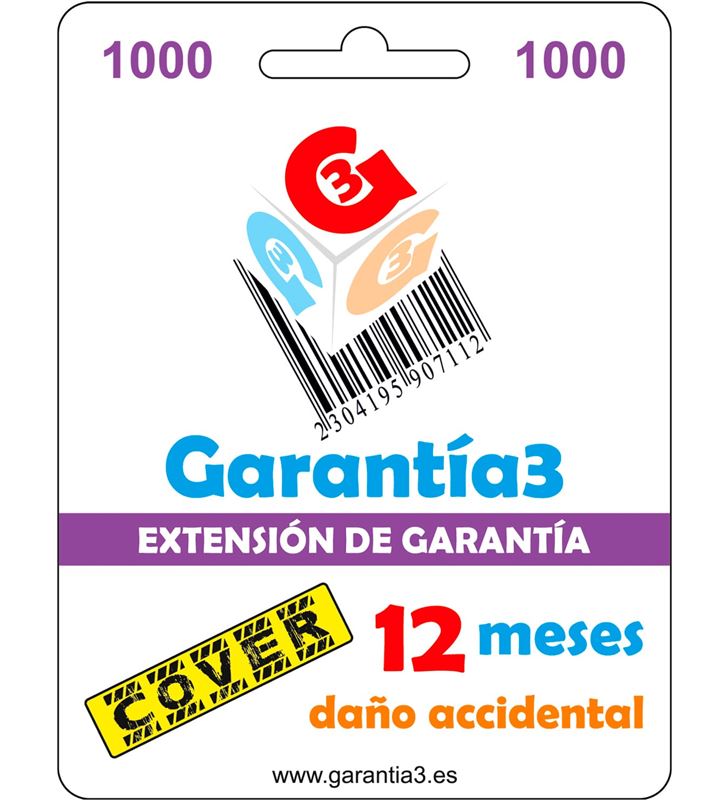 Garantia +24790 #14 garantía3 cover 1000 / garantía por rotura y daño accidental de 1 año hasta - +24790 #14