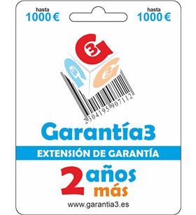 Garantia G3PDES1000 >para productos hasta 1000€, 3 años de garant. oficial+2 de garant. extra - 8033509880400