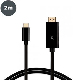 Ksix BXHDMI60N cable adaptador usb-c a hdmi 60hz 2 metros - ImagenTemporalSihogar