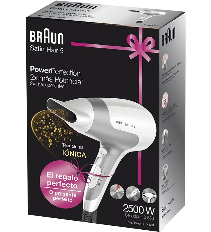 Braun HD580NAVIDAD secador de pelo satin hair 5 powerperfection hd580 - HD580