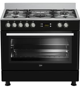 Beko GM 15310 DB horno multifunción & placa de 5 fuegos con wok de 90cm clase a negro - GM15310DB